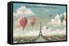 Ballooning Over Paris-Isiah and Benjamin Lane-Framed Stretched Canvas