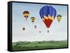 Ballooning over the Cotswolds-Maggie Rowe-Framed Stretched Canvas