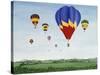 Ballooning over the Cotswolds-Maggie Rowe-Stretched Canvas