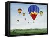 Ballooning over the Cotswolds-Maggie Rowe-Framed Stretched Canvas