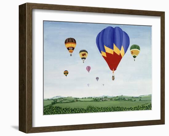 Ballooning over the Cotswolds-Maggie Rowe-Framed Giclee Print