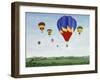 Ballooning over the Cotswolds-Maggie Rowe-Framed Giclee Print