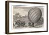 Ballooning Pioneers Charles and Robert Land at Nesles France-null-Framed Art Print