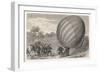 Ballooning Pioneers Charles and Robert Land at Nesles France-null-Framed Art Print