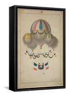 Balloons Carrying Two Men-null-Framed Stretched Canvas