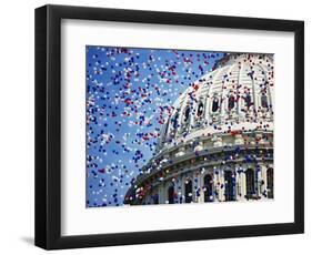 Balloons Floating over U.S. Capitol Dome-Joseph Sohm-Framed Photographic Print