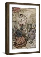 Balloons, Illustration from 'Peter Pan in Kensington Gardens', by J.M Barrie, Published 1906-Arthur Rackham-Framed Giclee Print