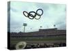 Balloons in the Shape of the Olympic Rings Being Released at the Summer Olympics Opening Ceremonies-John Dominis-Stretched Canvas