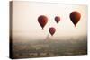 Balloons over Ancient Temples More Than 2200 Temples) of Bagan at Sunrise in Myanmar-Harry Marx-Stretched Canvas