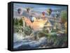 Balloons over Sunset Cove-Nicky Boehme-Framed Stretched Canvas