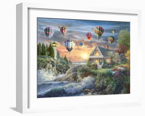 Balloons over Sunset Cove-Nicky Boehme-Framed Giclee Print