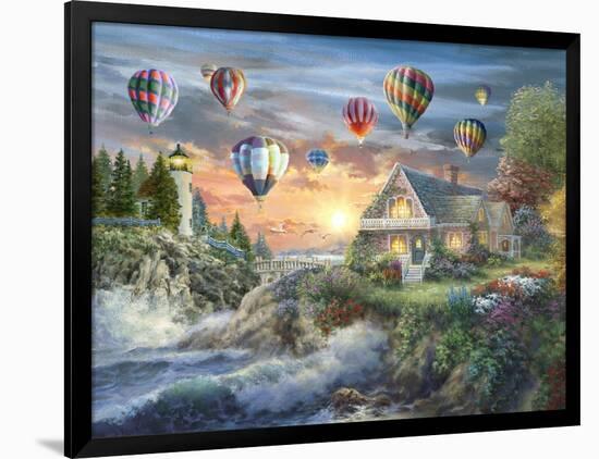 Balloons over Sunset Cove-Nicky Boehme-Framed Giclee Print