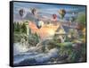 Balloons over Sunset Cove-Nicky Boehme-Framed Stretched Canvas