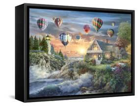 Balloons over Sunset Cove-Nicky Boehme-Framed Stretched Canvas