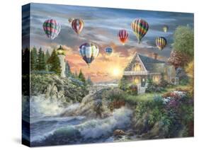Balloons over Sunset Cove-Nicky Boehme-Stretched Canvas