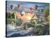 Balloons over Sunset Cove-Nicky Boehme-Stretched Canvas