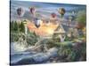 Balloons over Sunset Cove-Nicky Boehme-Stretched Canvas