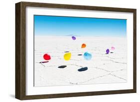 Balloons Three, Salar de Uyuni, Bolivia-Richard Silver-Framed Photographic Print