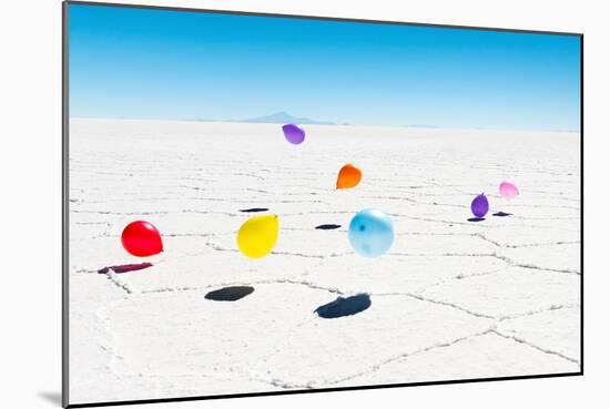 Balloons Three, Salar de Uyuni, Bolivia-Richard Silver-Mounted Photographic Print