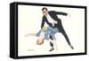 Ballroom Dancers Doing Dip-null-Framed Stretched Canvas