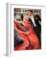 "Ballroom Dancing," Saturday Evening Post Cover, April 10, 1937-John LaGatta-Framed Giclee Print