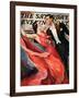 "Ballroom Dancing," Saturday Evening Post Cover, April 10, 1937-John LaGatta-Framed Giclee Print