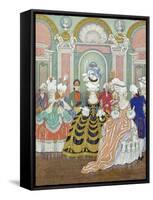 Ballroom Scene, Illustration from Les Liaisons Dangereuses by Pierre Choderlos de Laclos-Georges Barbier-Framed Stretched Canvas