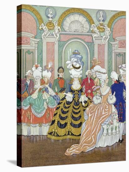 Ballroom Scene, Illustration from Les Liaisons Dangereuses by Pierre Choderlos de Laclos-Georges Barbier-Stretched Canvas