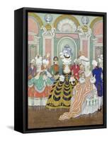 Ballroom Scene, Illustration from Les Liaisons Dangereuses by Pierre Choderlos de Laclos-Georges Barbier-Framed Stretched Canvas