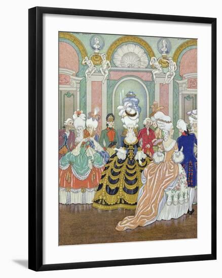 Ballroom Scene, Illustration from Les Liaisons Dangereuses by Pierre Choderlos de Laclos-Georges Barbier-Framed Giclee Print