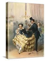 Ballroom Scene in the 19th Century. from Illustrierte Sittengeschichte Vom Mittelalter Bis Zur Gege-null-Stretched Canvas