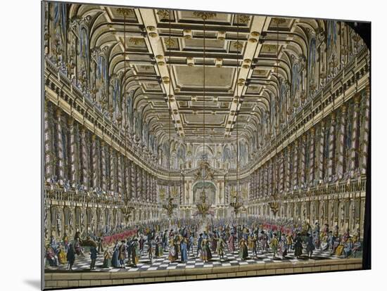 Ballroom, Watercolour, Italy, 18th Century-null-Mounted Giclee Print