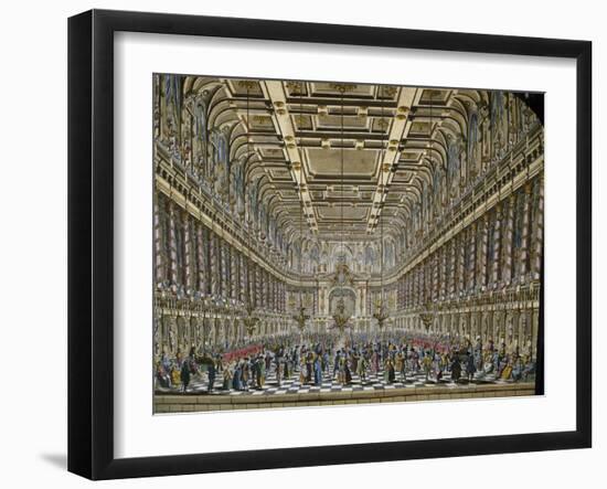 Ballroom, Watercolour, Italy, 18th Century-null-Framed Giclee Print