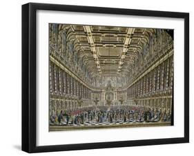 Ballroom, Watercolour, Italy, 18th Century-null-Framed Giclee Print