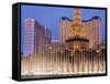 Bally's and Paris Casinos, Las Vegas, Nevada, United States of America, North America-Richard Cummins-Framed Stretched Canvas