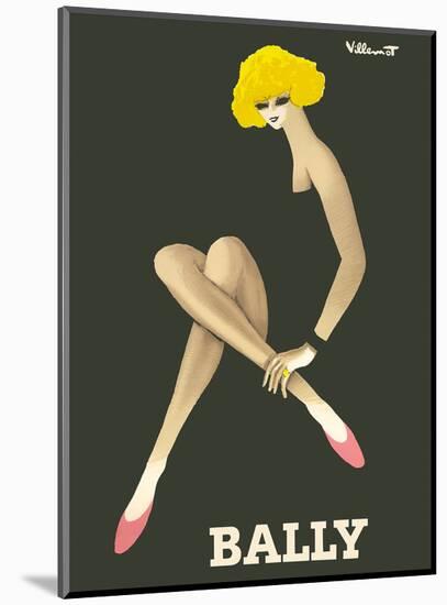 Bally Shoes-Bernard Villemot-Mounted Art Print