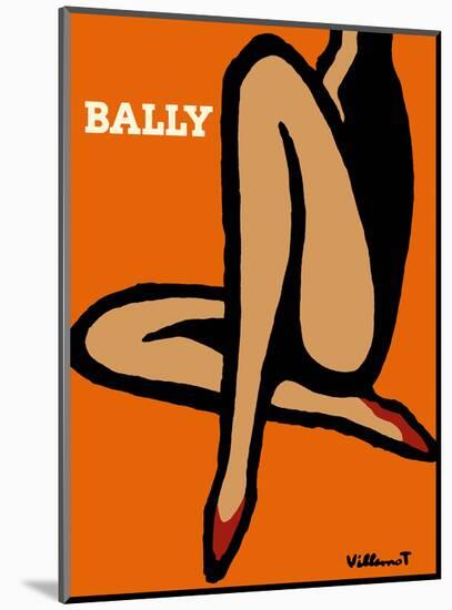 Bally Shoes-Bernard Villemot-Mounted Art Print