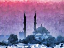 Watercolor Istanbul-Baloncici-Framed Stretched Canvas