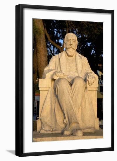 Baltazar Bogisic Statue, Cavtat, Dalmatia, Croatia, Europe-Neil Farrin-Framed Photographic Print