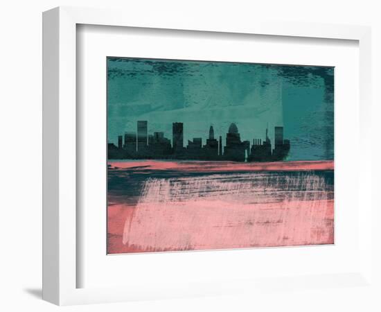 Baltimore Abstract Skyline II-Emma Moore-Framed Art Print