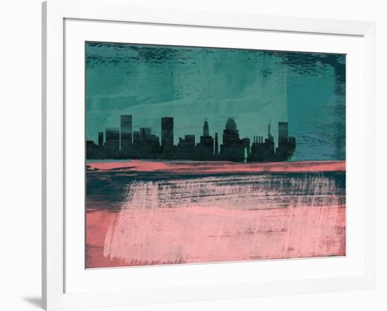 Baltimore Abstract Skyline II-Emma Moore-Framed Art Print