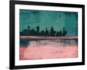 Baltimore Abstract Skyline II-Emma Moore-Framed Art Print