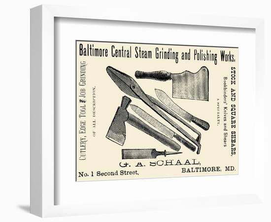 Baltimore Central Steam Grinding and Polishing Works-null-Framed Art Print