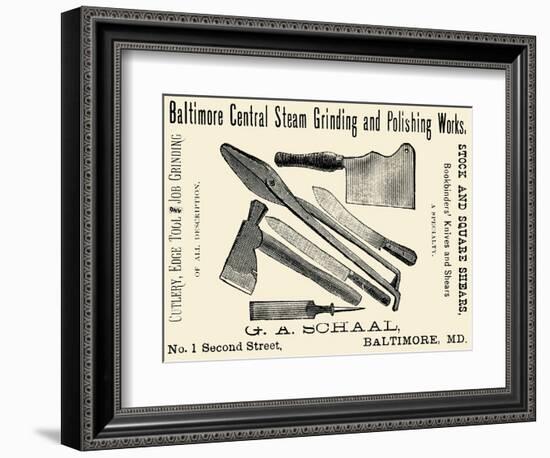 Baltimore Central Steam Grinding and Polishing Works-null-Framed Art Print