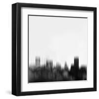 Baltimore City Skyline - Black-NaxArt-Framed Art Print