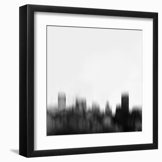 Baltimore City Skyline - Black-NaxArt-Framed Art Print