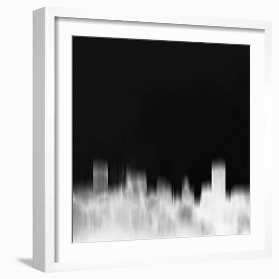 Baltimore City Skyline - White-NaxArt-Framed Art Print