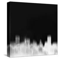 Baltimore City Skyline - White-NaxArt-Stretched Canvas