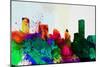 Baltimore City Skyline-NaxArt-Mounted Art Print