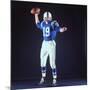 Baltimore Colts Football Player Johnny Unitas in Uniform While Holding Ball in Passing Stance-Yale Joel-Mounted Premium Photographic Print